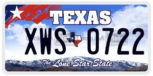 XWS0722  license plate in TX