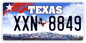 XXN8849  license plate in TX