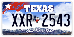 XXR2543 license plate in Texas