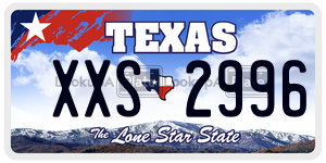XXS2996 license plate in Texas