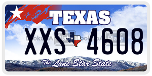 XXS4608  license plate in TX