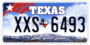 XXS6493  license plate in TX