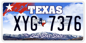XYG7376 license plate in Texas