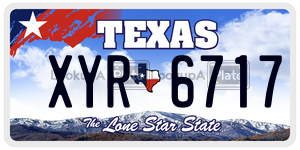 XYR6717 license plate in Texas