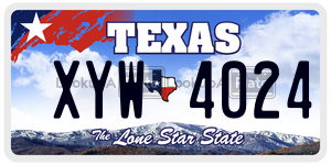 XYW4024  license plate in TX