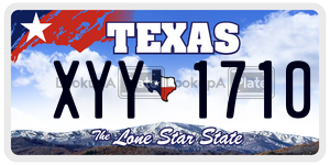 XYY1710 license plate in Texas