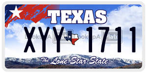 XYY1711 license plate in Texas