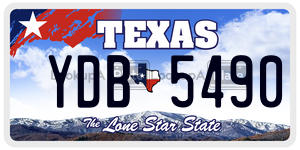 YDB5490 license plate in Texas