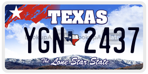 YGN2437  license plate in TX