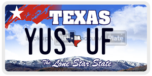 YUSUF license plate in Texas