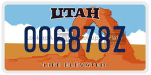 006878Z  license plate in UT