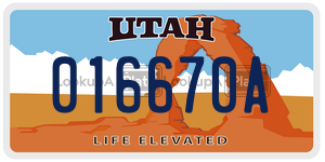 016670A  license plate in UT