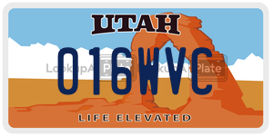 016WVC  license plate in UT