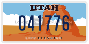 041776  license plate in UT