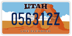 056312Z  license plate in UT