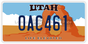0AC461  license plate in UT