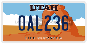 0AL236  license plate in UT