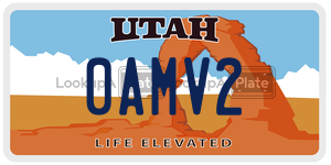 0AMV2  license plate in UT