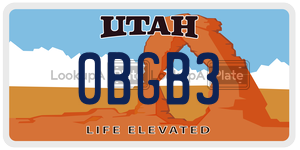 0BGB3  license plate in UT