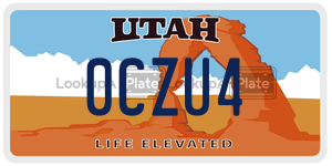 0CZU4  license plate in UT