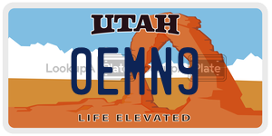 0EMN9  license plate in UT