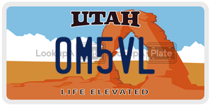 0M5VL  license plate in UT