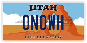 0N0WH  license plate in UT
