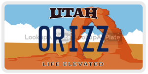 0RIZZ  license plate in UT