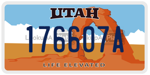 176607A  license plate in UT