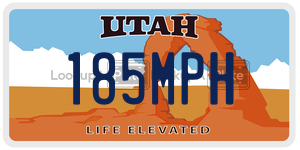 185MPH  license plate in UT