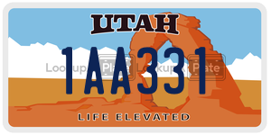 1AA331 license plate in Utah
