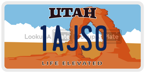 1AJS0  license plate in UT