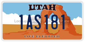 1AS181  license plate in UT