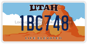 1BC748  license plate in UT