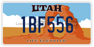 1BF556  license plate in UT