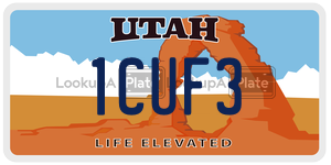 1CUF3  license plate in UT