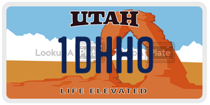 1DHH0  license plate in UT