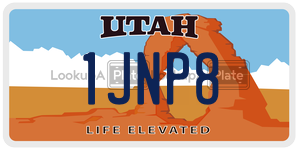 1JNP8  license plate in UT