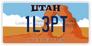 1L3PT  license plate in UT