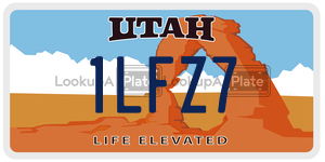 1LFZ7  license plate in UT