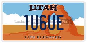 1U6UE  license plate in UT