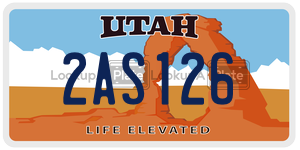 2AS126  license plate in UT