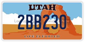 2BB230  license plate in UT