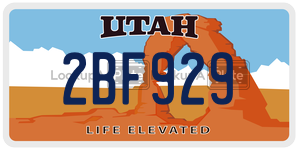 2BF929  license plate in UT