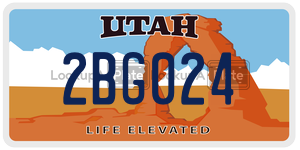 2BG024  license plate in UT