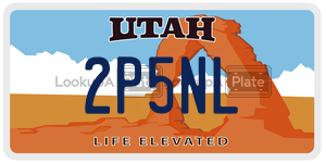 2P5NL  license plate in UT
