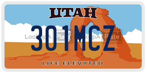 301MCZ  license plate in UT