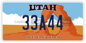 33A44  license plate in UT