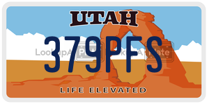 379PFS  license plate in UT
