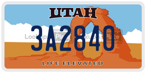 3A2840  license plate in UT